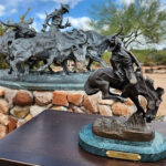 This small Remington bronze titled "The Outlaw" was generously donated some years ago and will be up for auction.